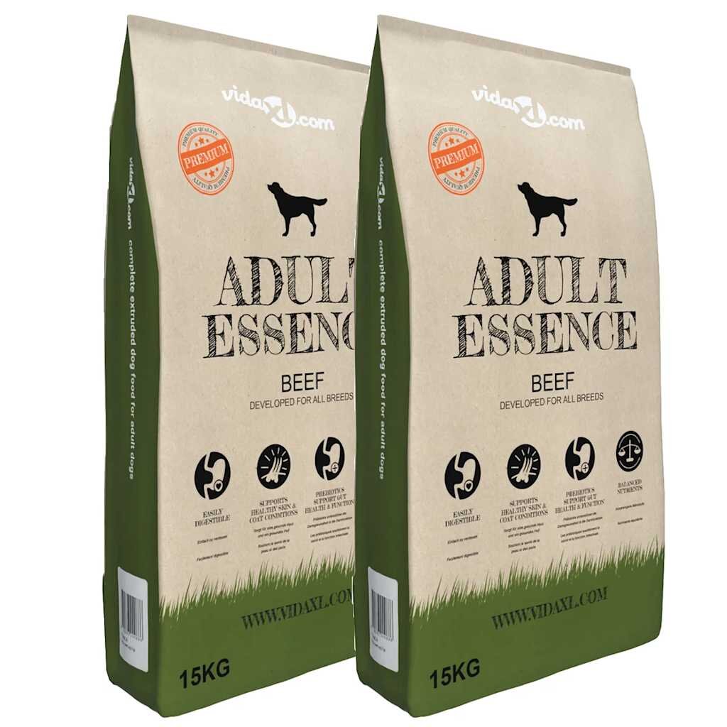 vidaXL Премиум храна за кучета Adult Essence Beef 2 бр 30 кг