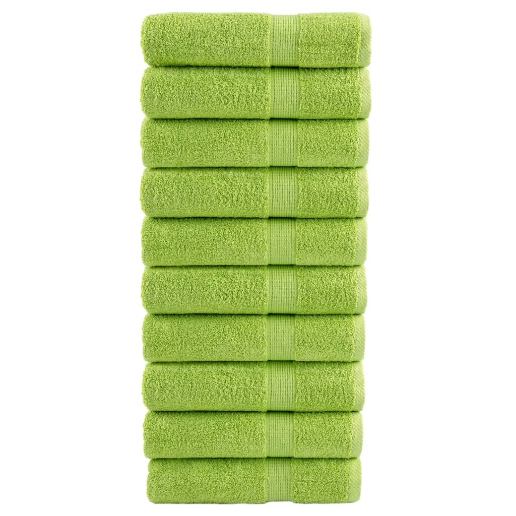 vidaXL Премиум кърпи баня SOLUND 10бр ябълковозелени 70x140 см 600 gsm