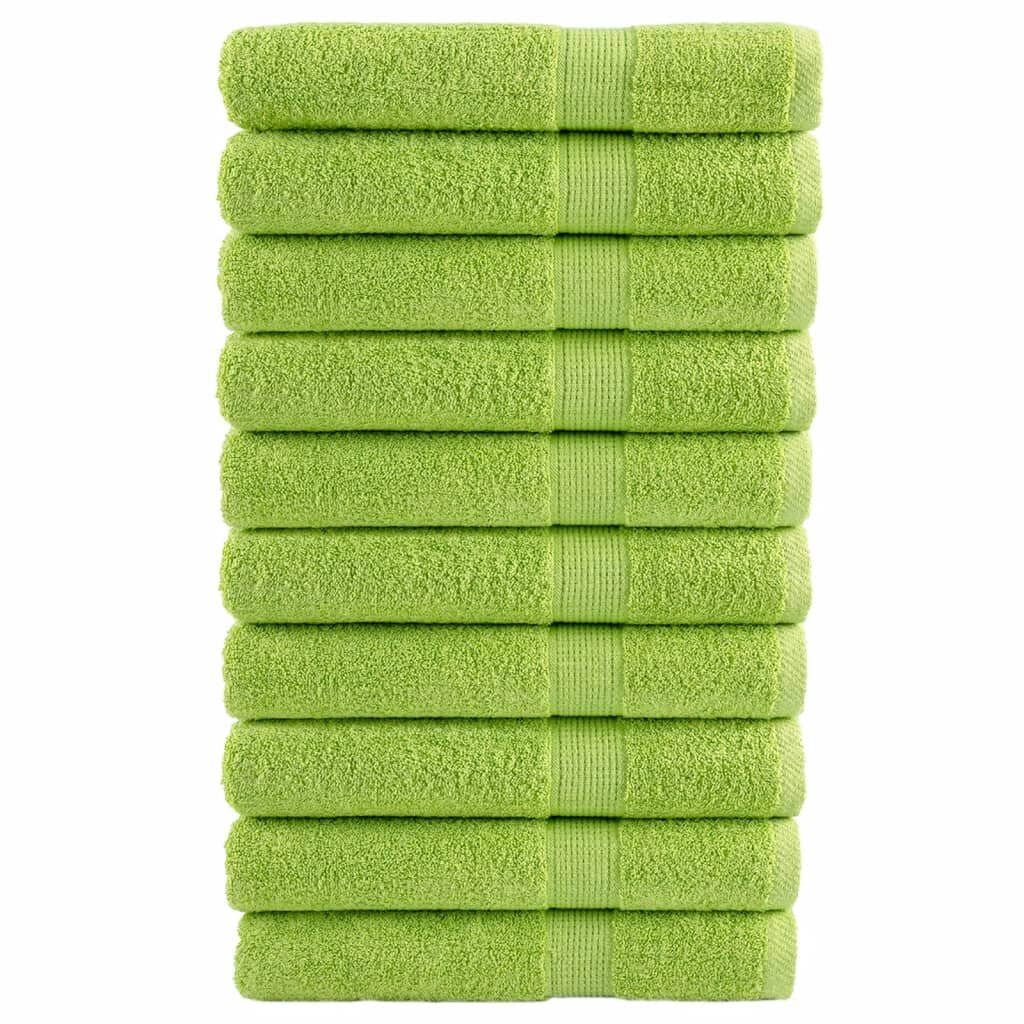 vidaXL Премиум кърпи сауна SOLUND 10бр ябълковозелени 80x200 см 600gsm