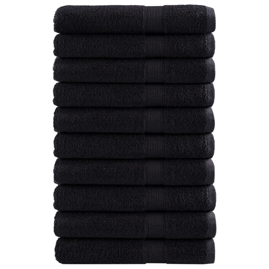 vidaXL Премиум кърпи SOLUND 10 бр черни 100x200 см 600 gsm