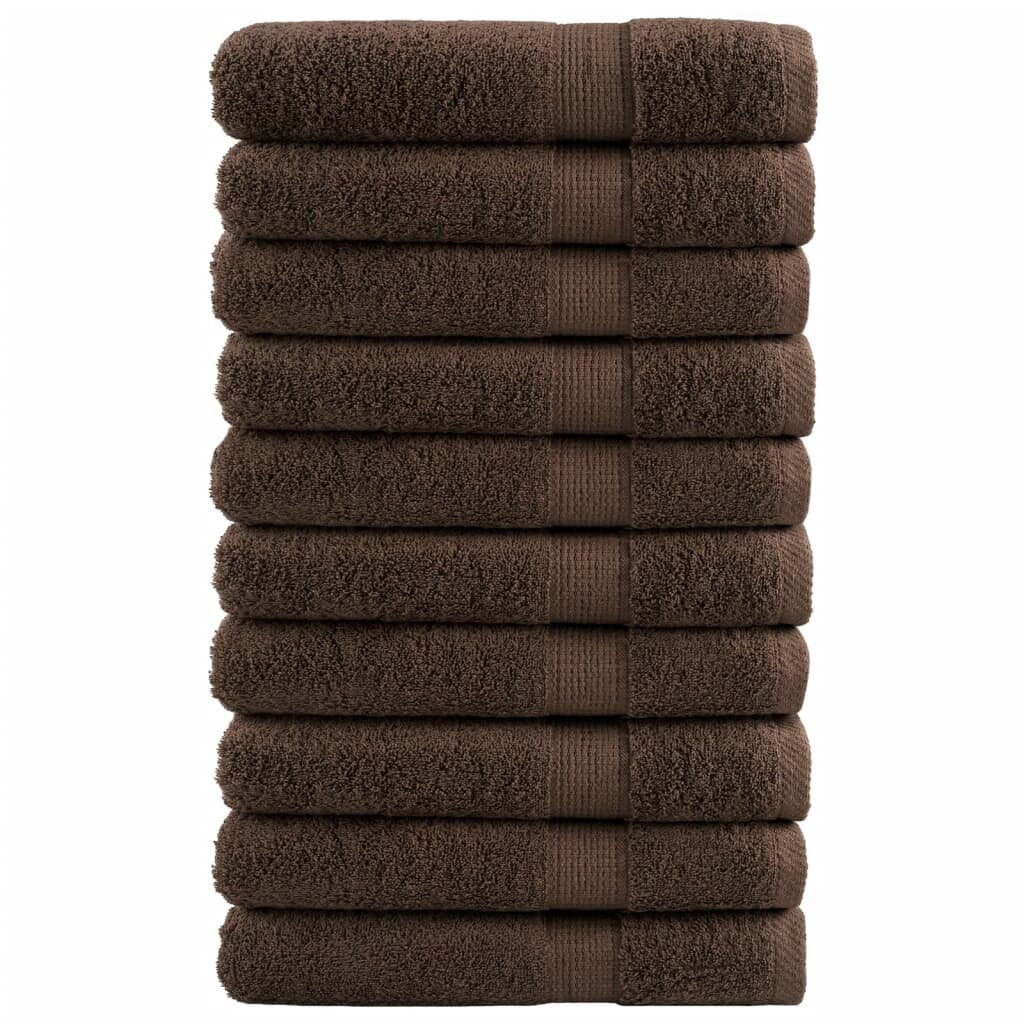 vidaXL Премиум кърпи SOLUND 10 бр кафяви 100x200 см 600 gsm