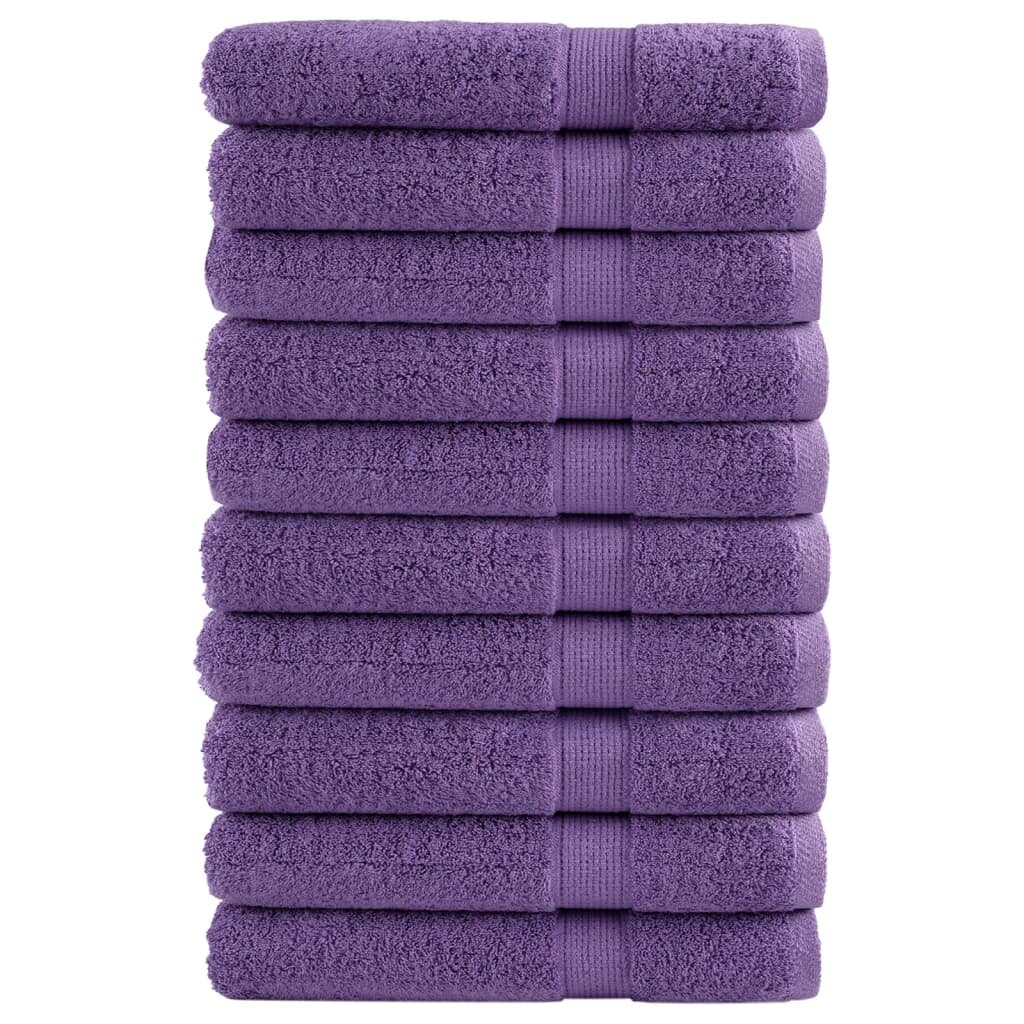 vidaXL Премиум кърпи SOLUND 10 бр лилави 100x200 см 600 gsm
