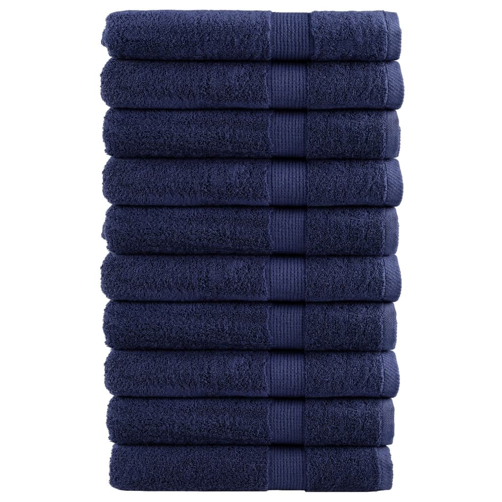vidaXL Премиум кърпи SOLUND 10 бр нейви сини 100x200 см 600 gsm