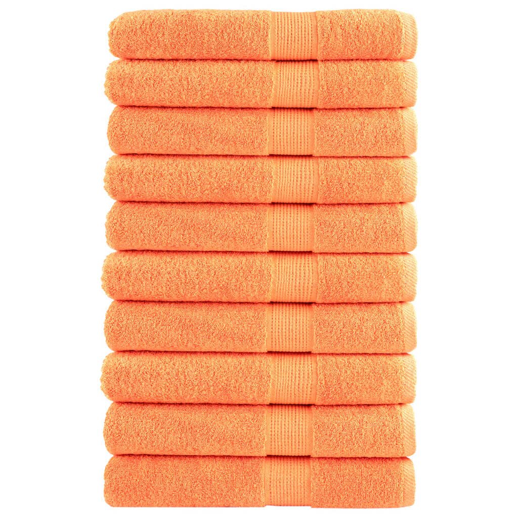 vidaXL Премиум кърпи SOLUND 10 бр оранжеви 100x200 см 600 gsm
