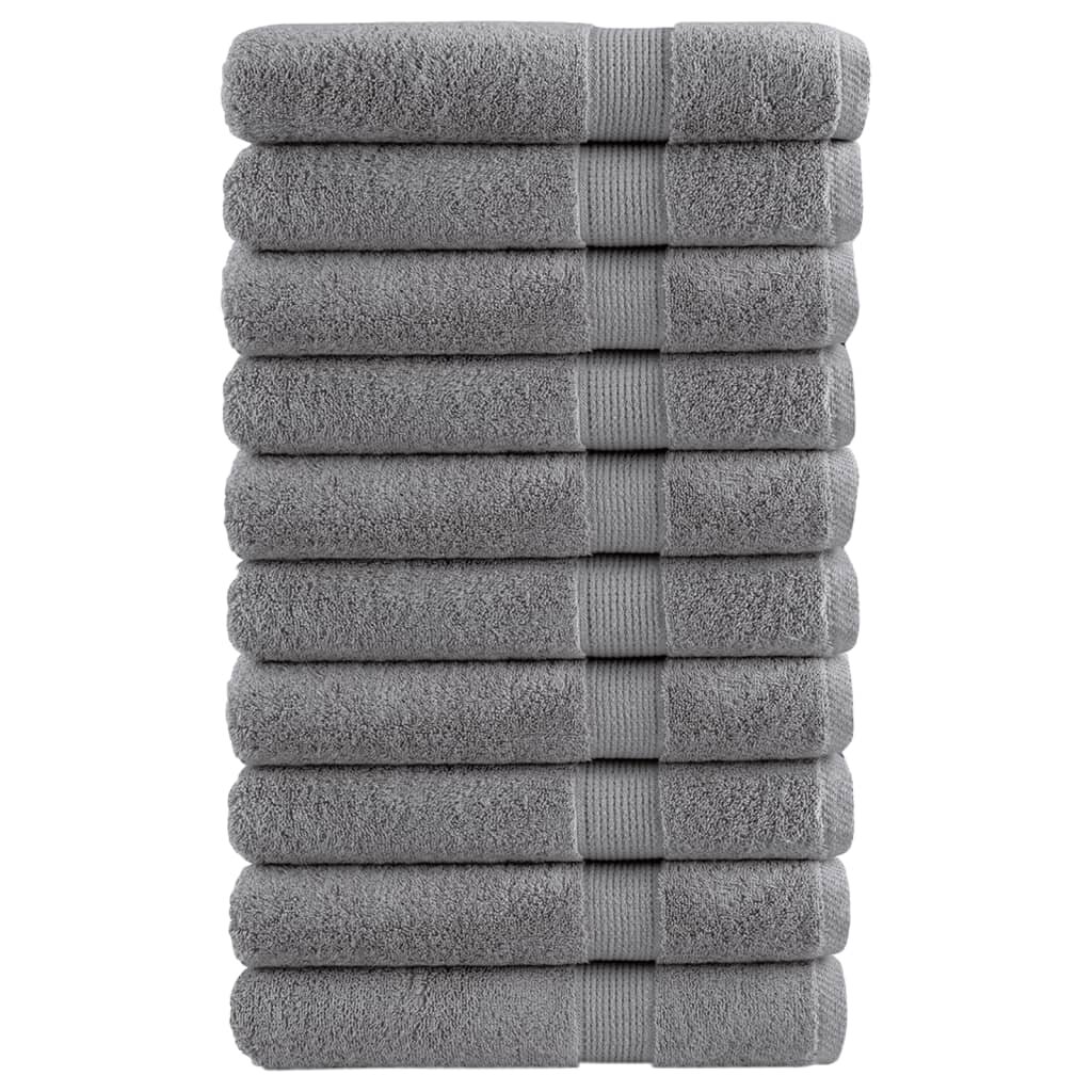 vidaXL Премиум кърпи SOLUND 10 бр сиви 100x200 см 600 gsm
