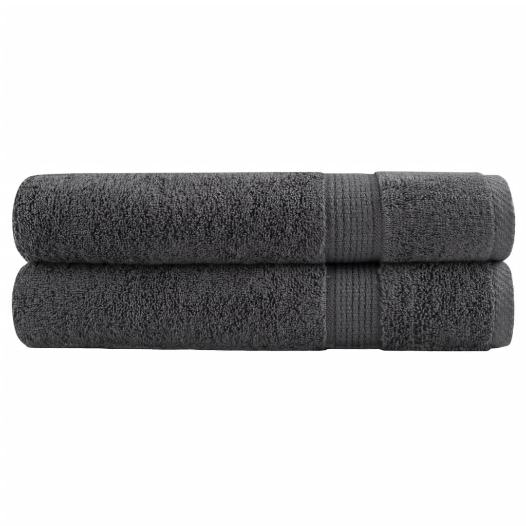 vidaXL Премиум кърпи SOLUND 2 бр антрацит 100x200 см 600 gsm