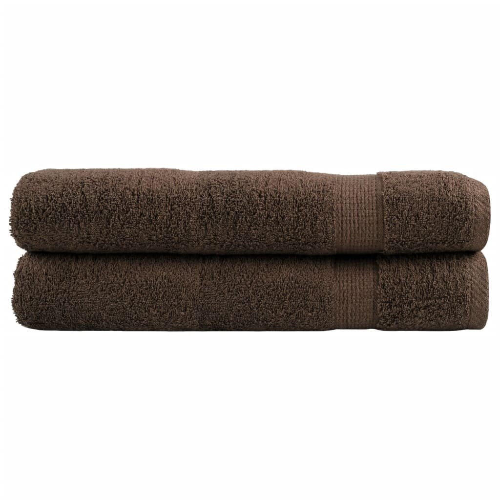 vidaXL Премиум кърпи SOLUND 2 бр кафяви 100x200 см 600 gsm