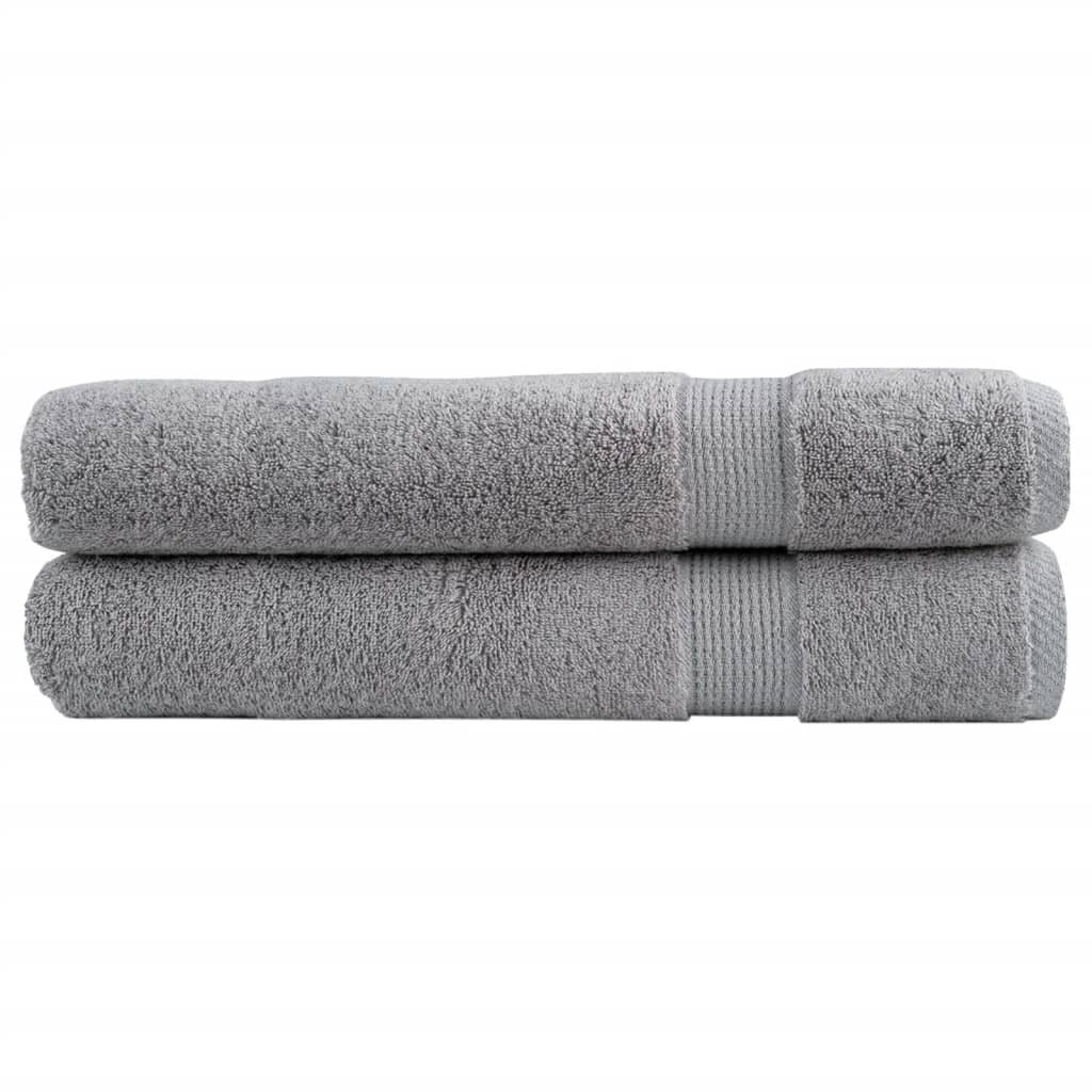 vidaXL Премиум кърпи SOLUND 2 бр сиви 100x200 см 600 gsm