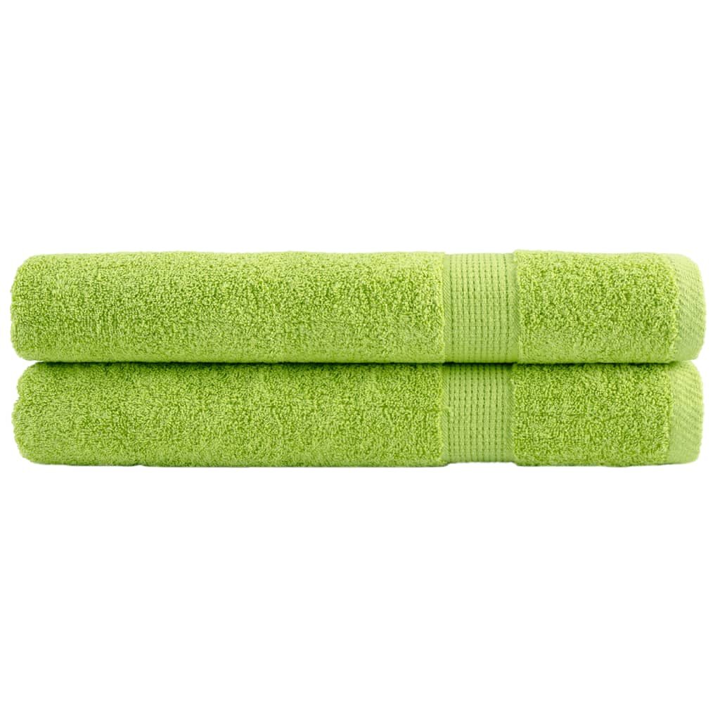 vidaXL Премиум кърпи SOLUND 2 бр ябълковозелени 100x200 см 600 gsm