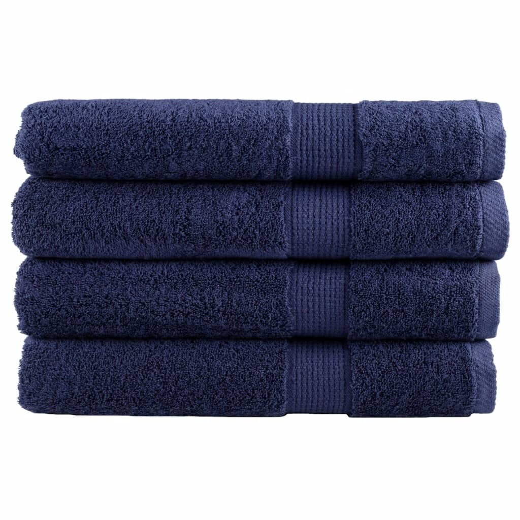 vidaXL Премиум кърпи SOLUND 4 бр нейви сини 100x200 см 600 gsm