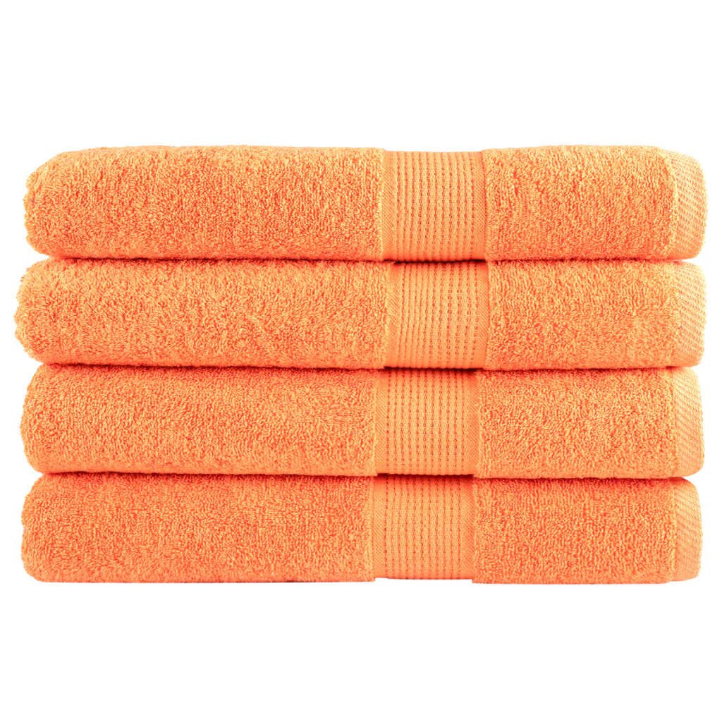 vidaXL Премиум кърпи SOLUND 4 бр оранжеви 100x200 см 600 gsm