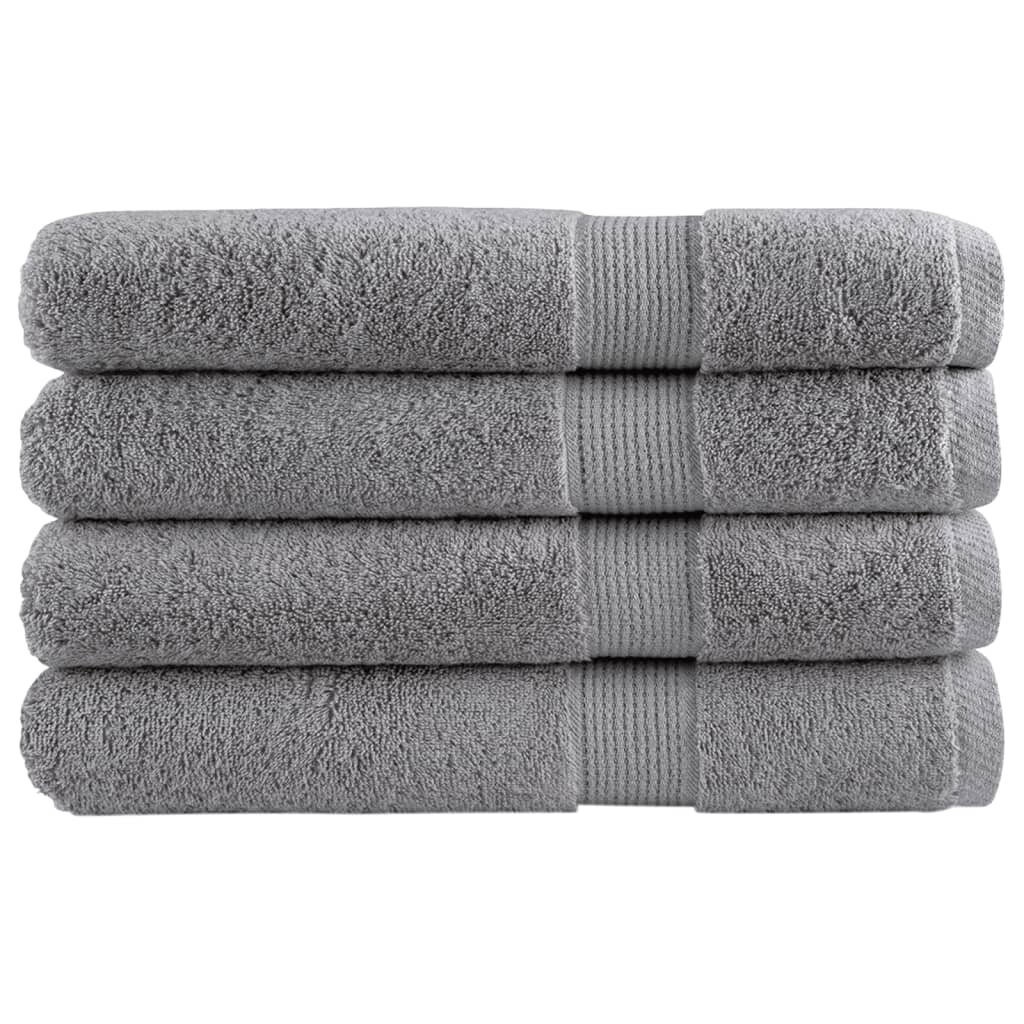 vidaXL Премиум кърпи SOLUND 4 бр сиви 100x200 см 600 gsm