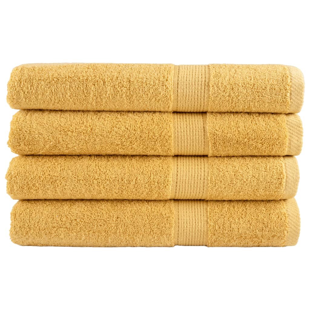 vidaXL Премиум кърпи SOLUND 4 бр златист 100x200 см 600 gsm