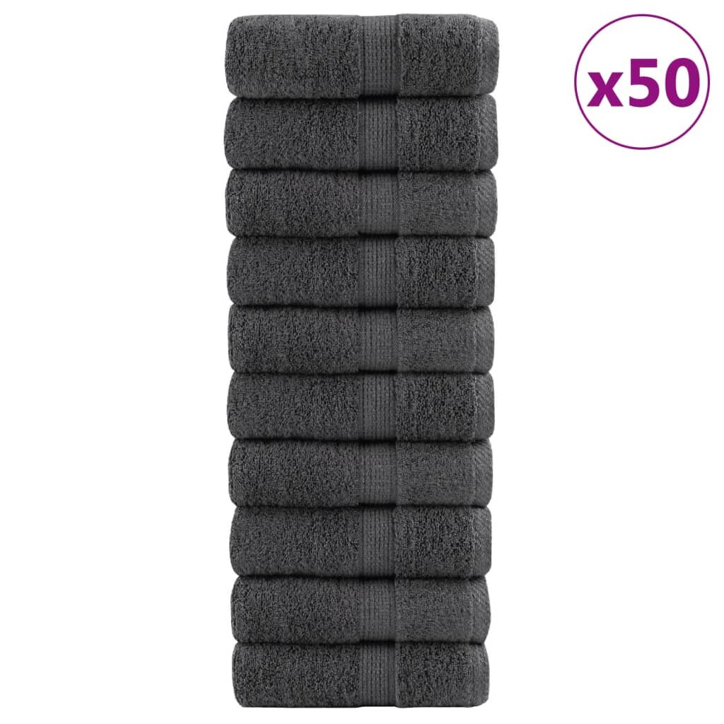 vidaXL Премиум кърпи SOLUND 50 бр. Антрацит 15x21 см 600 gsm