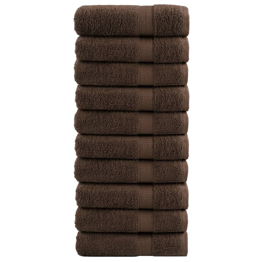 vidaXL Премиум кърпи за баня SOLUND 10 бр кафяви 70x140 см 600 gsm