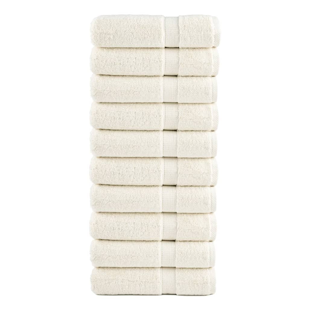 vidaXL Премиум кърпи за баня SOLUND 10 бр кремави 70x140 см 600 gsm