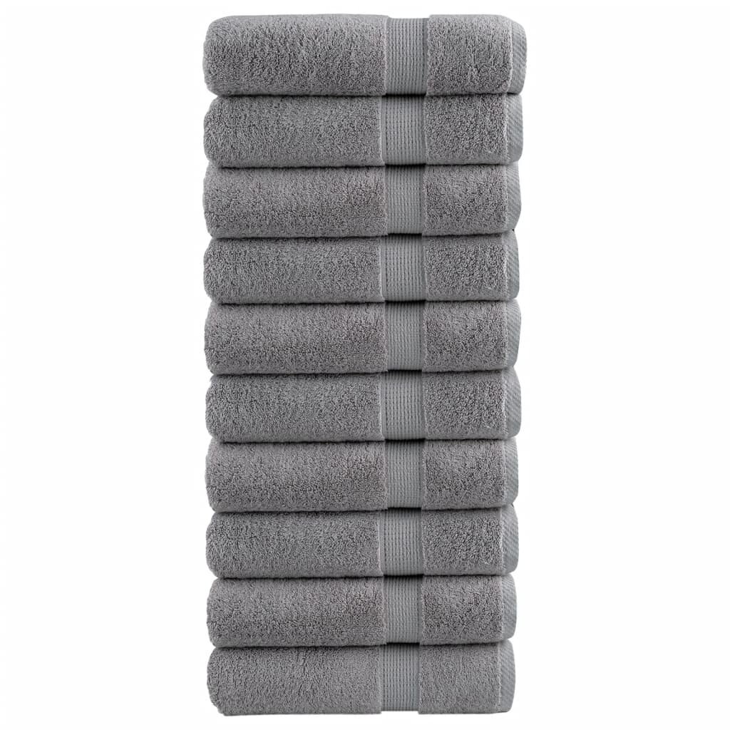 vidaXL Премиум кърпи за баня SOLUND 10 бр сиви 70x140 см 600 gsm