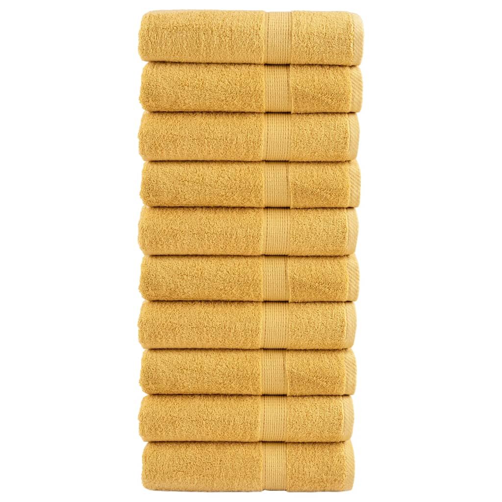 vidaXL Премиум кърпи за баня SOLUND 10 бр злато 70x140 см 600 gsm