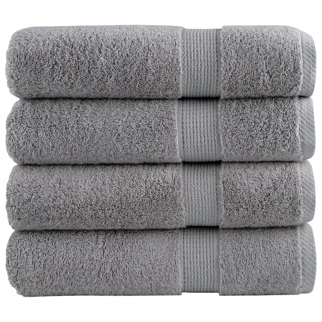 vidaXL Премиум кърпи за баня SOLUND 4 бр сиви 70x140 см 600 gsm
