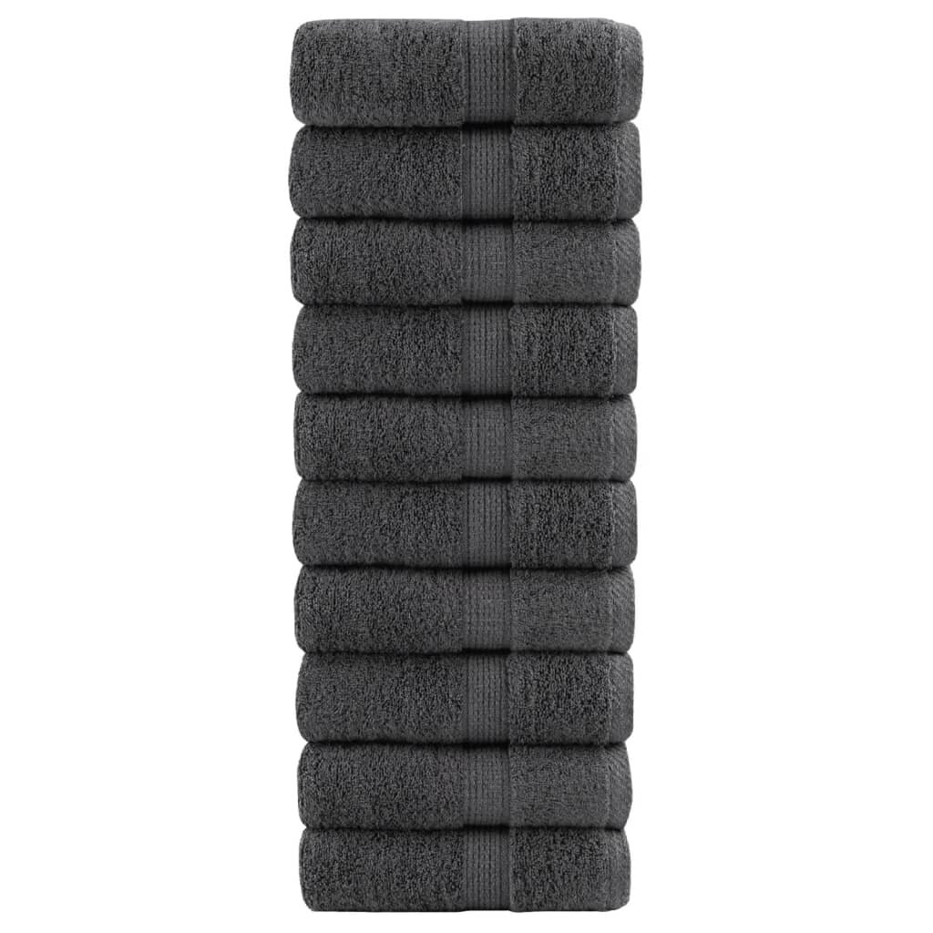 vidaXL Премиум кърпи за гости SOLUND 10 бр антрацит 30x50 см 600 gsm