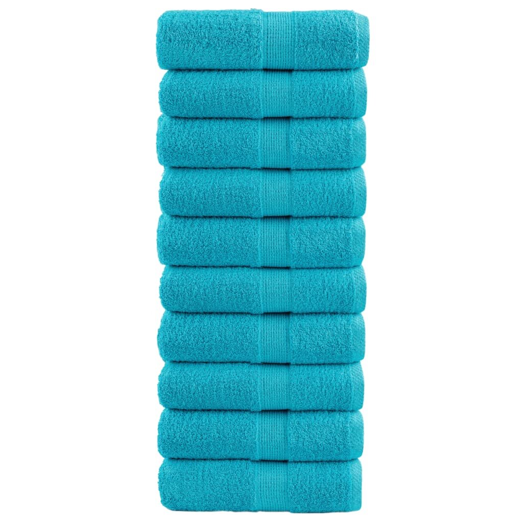 vidaXL Премиум кърпи за гости SOLUND 10 бр. тюркоазени 30x50 см 600 г/м²