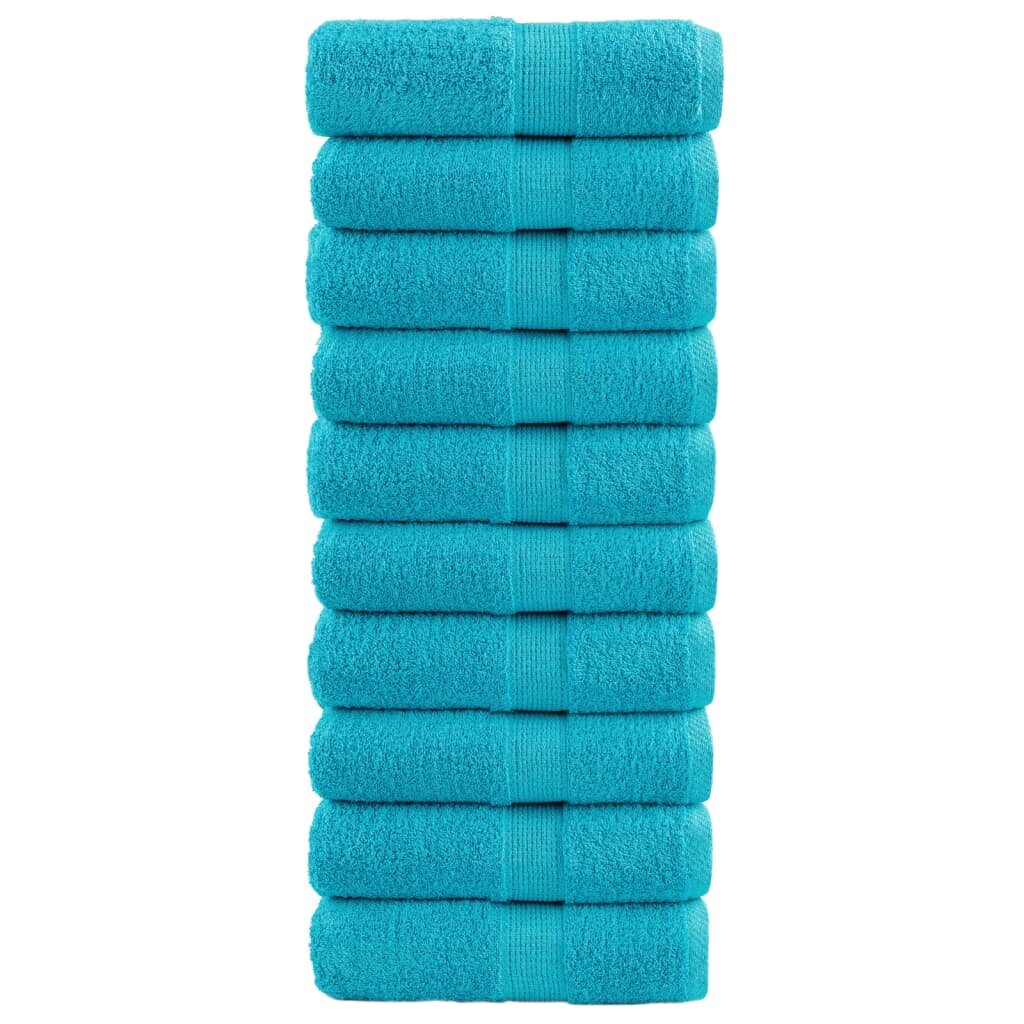 vidaXL Премиум кърпи за пране SOLUND 10 бр. тюркоазени 30x30 см 600 г/м²
