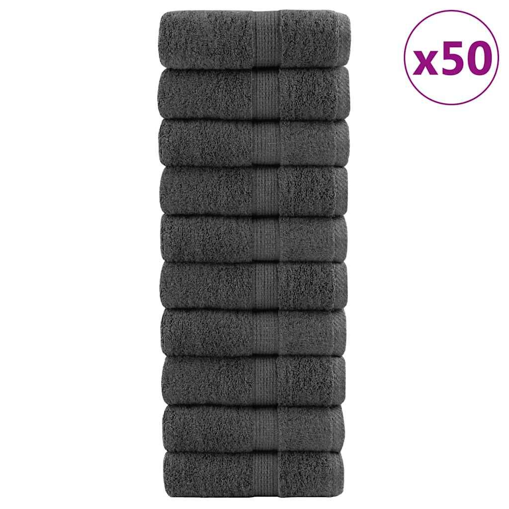 vidaXL Премиум кърпи за пране SOLUND 50 бр. Антрацит 30x30 см 600 г/м²