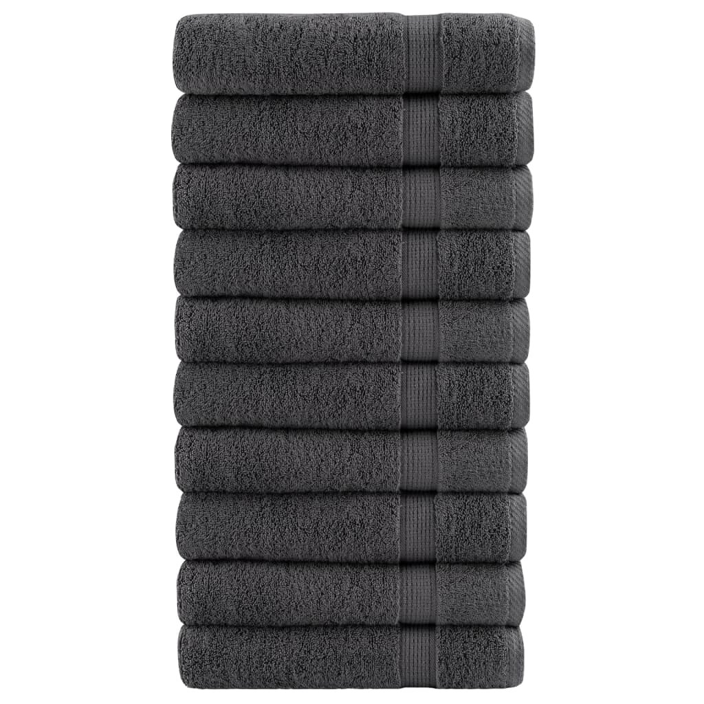 vidaXL Премиум кърпи за ръце SOLUND 10 бр антрацит 50x100 см 600 gsm