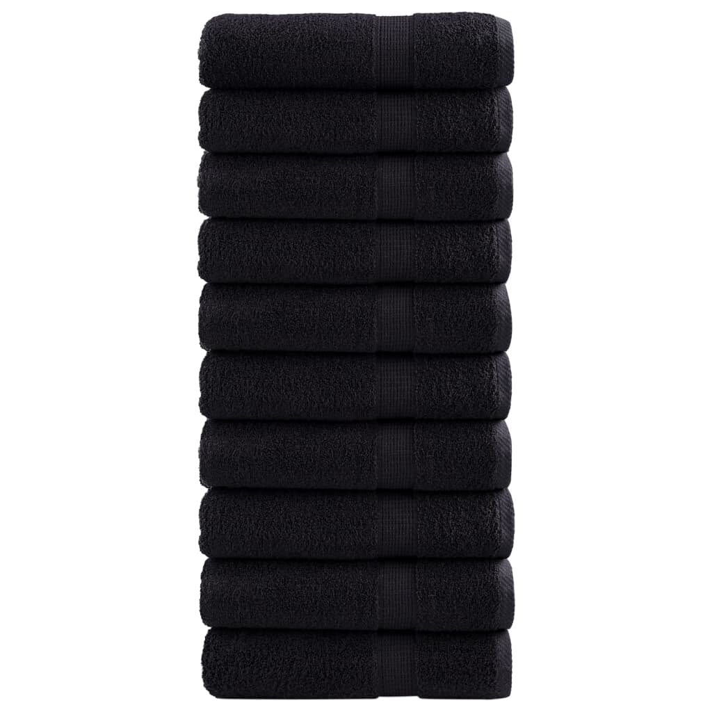vidaXL Премиум кърпи за ръце SOLUND 10 бр черни 50x100 см 600 gsm