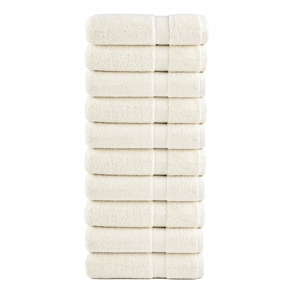 vidaXL Премиум кърпи за ръце SOLUND 10 бр кремави 50x100 см 600 gsm