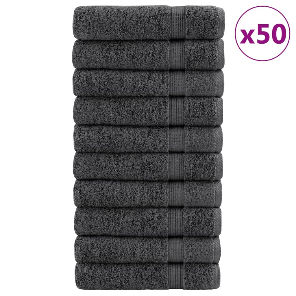 vidaXL Премиум кърпи за ръце SOLUND 50 бр антрацит 50x100 см 600 gsm