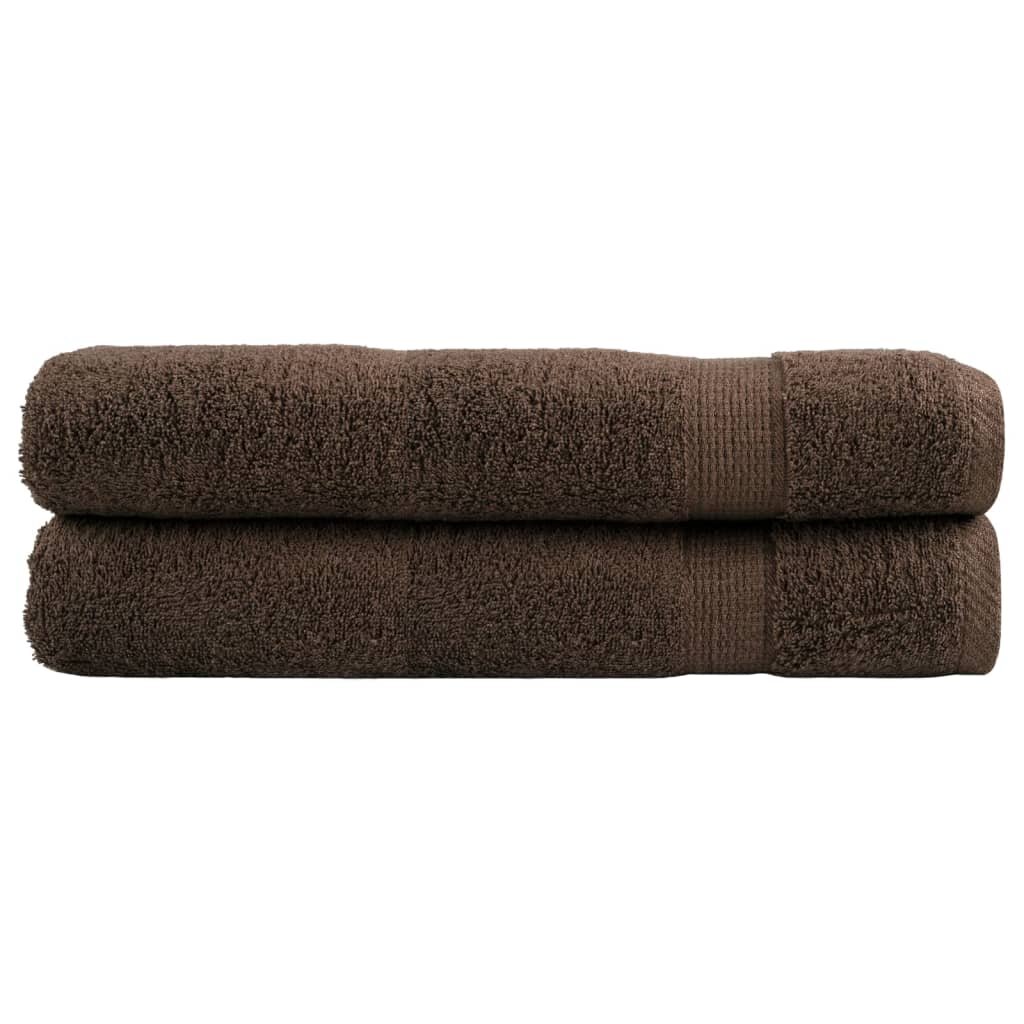 vidaXL Премиум кърпи за сауна SOLUND 2 бр кафяви 80x200 см 600 gsm