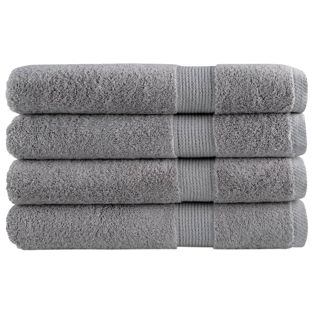 vidaXL Премиум кърпи за сауна SOLUND 4 бр сиви 80x200 см 600 gsm