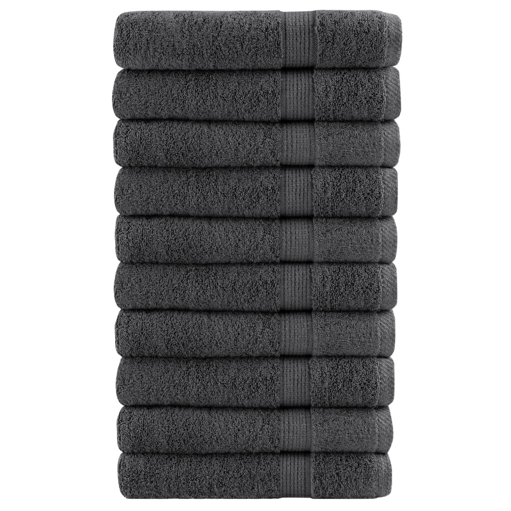 vidaXL Премиум сауна кърпи SOLUND 10 бр антрацит 80x200 см 600 gsm