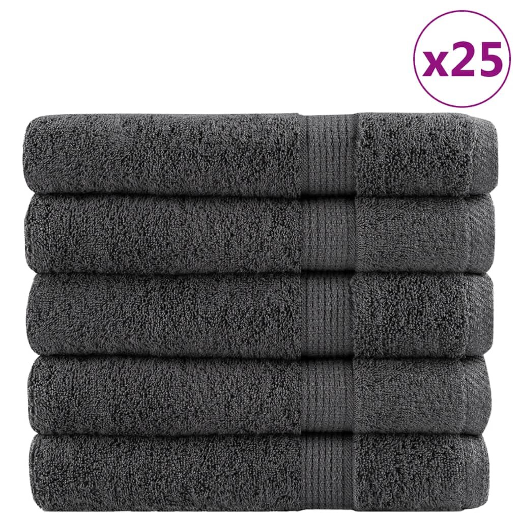 vidaXL Премиум сауна кърпи SOLUND 25 бр антрацит 80x200 см 600 gsm
