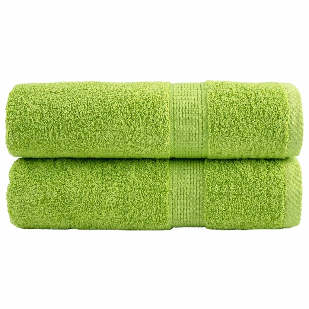vidaXL Premium Shower Towels 2 pcs Apple Green 70x140 cm 600 gsm 100% Cotton - Untranslated