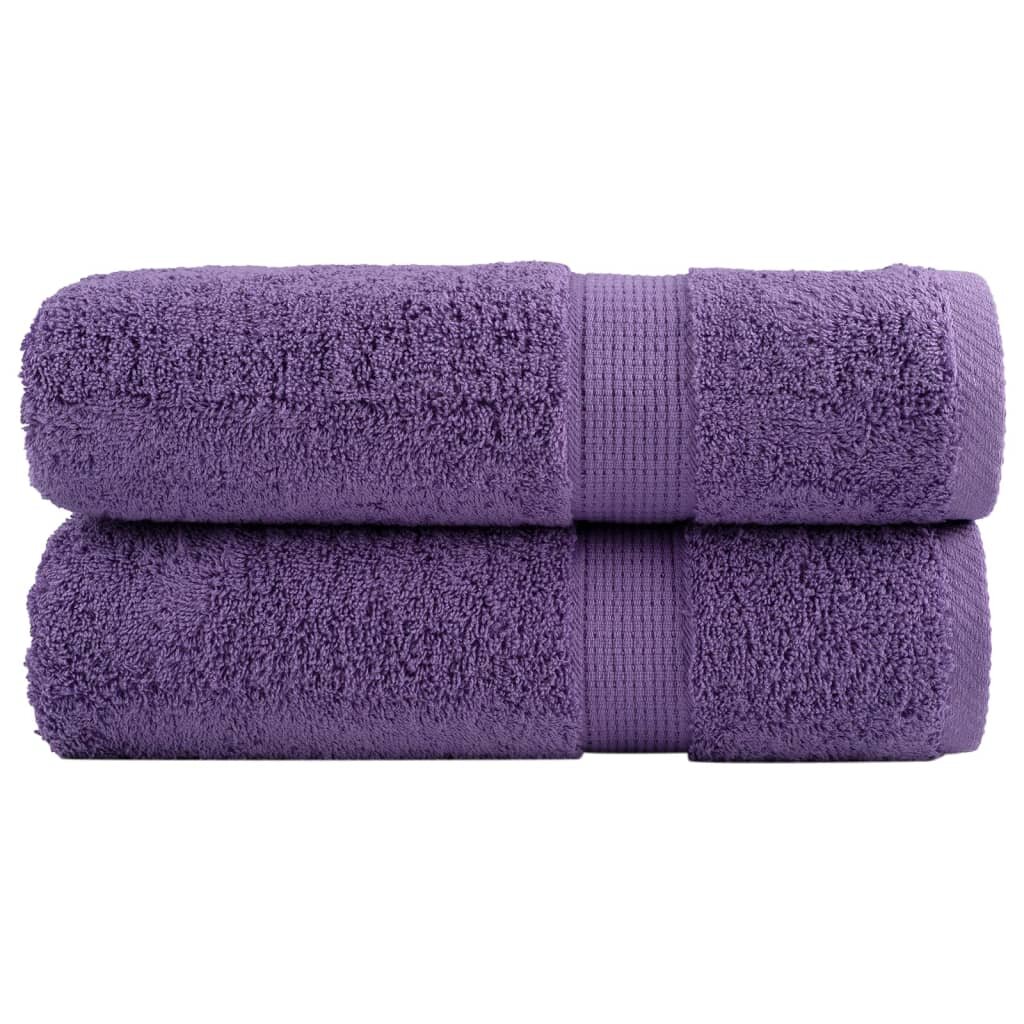 vidaXL Premium Shower Towels 2 pcs Purple 70x140 cm 600 gsm 100% Cotton - Untranslated