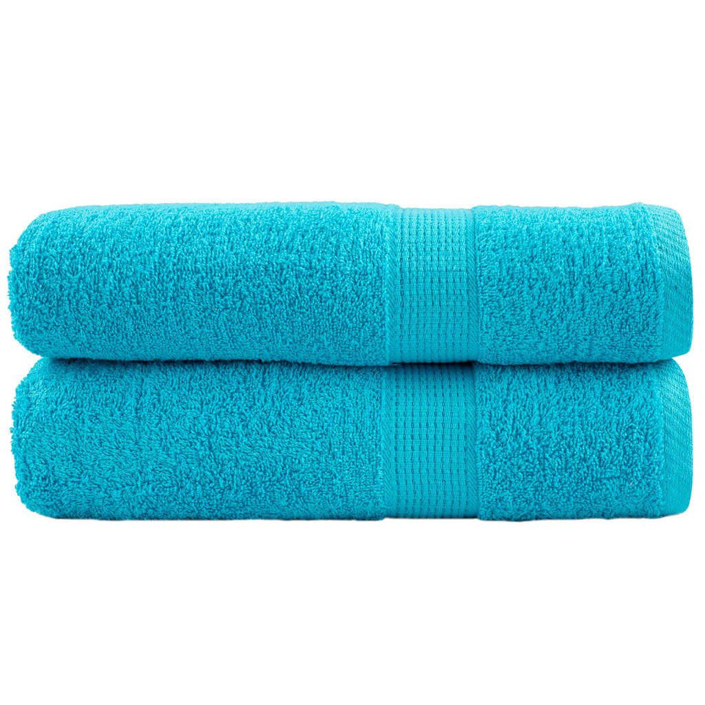 vidaXL Premium Shower Towels 2 pcs Turquoise 70x140 cm 600 gsm 100% Cotton - Untranslated
