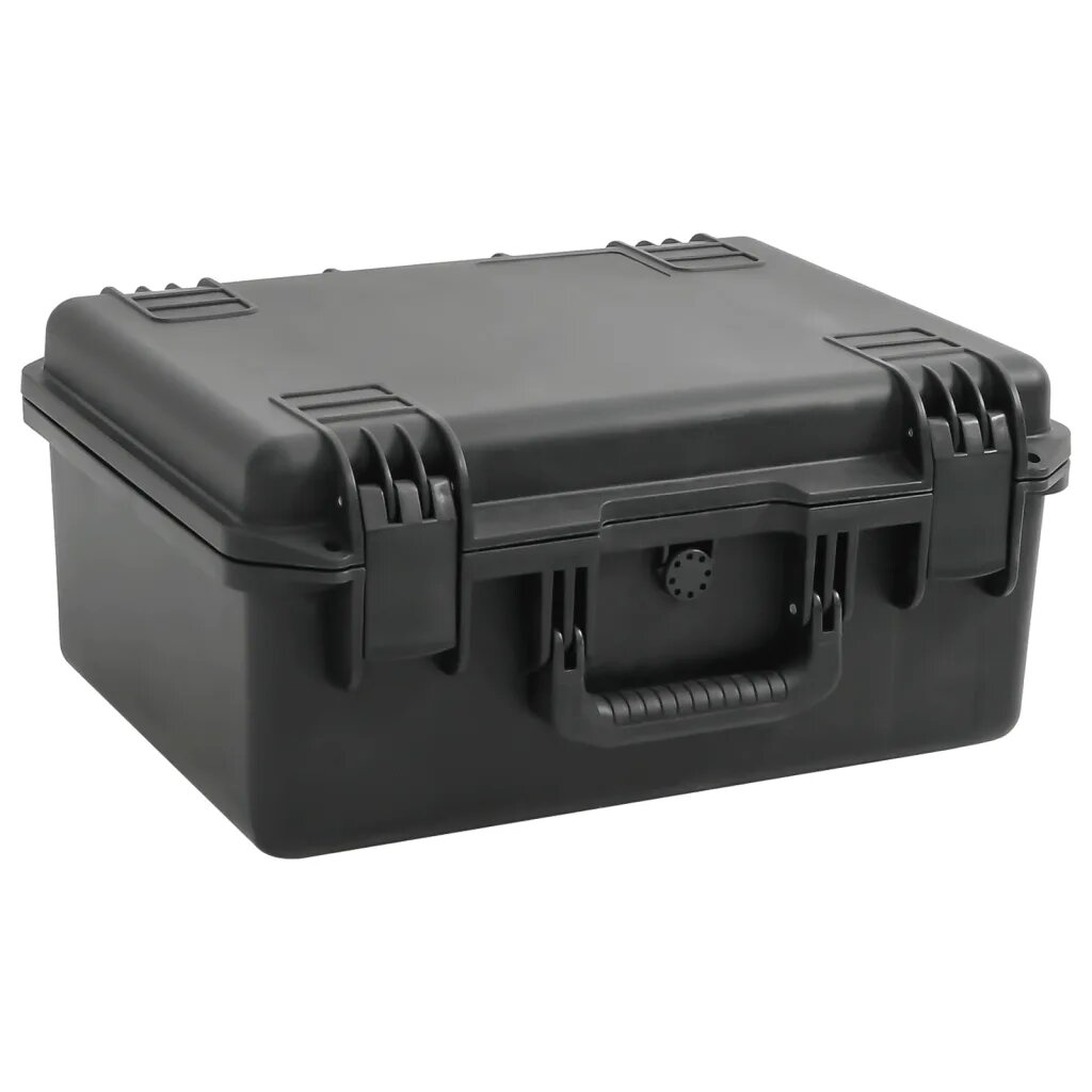 vidaXL Преносим калъф за полет черен 49x38x23 см PP