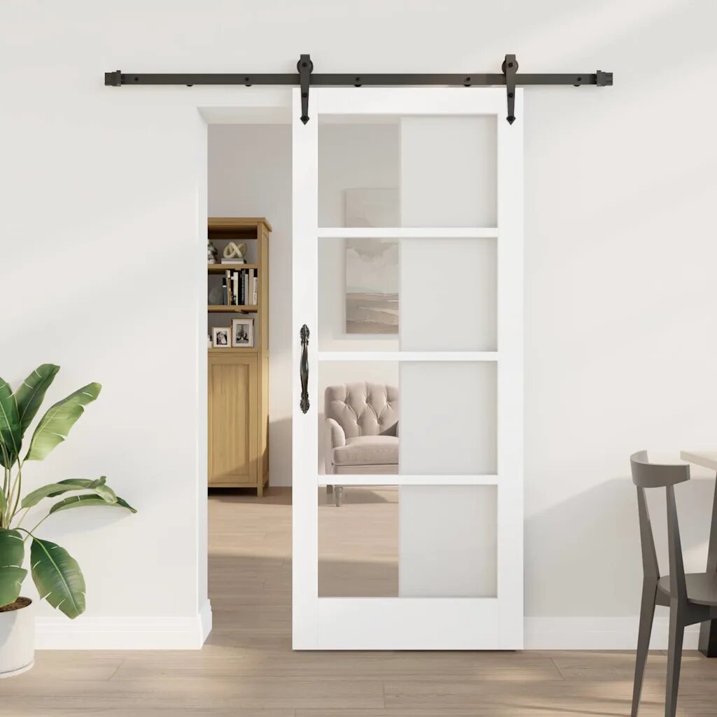 vidaXL Преплъзваща се врата 83 x 202 см Бяло