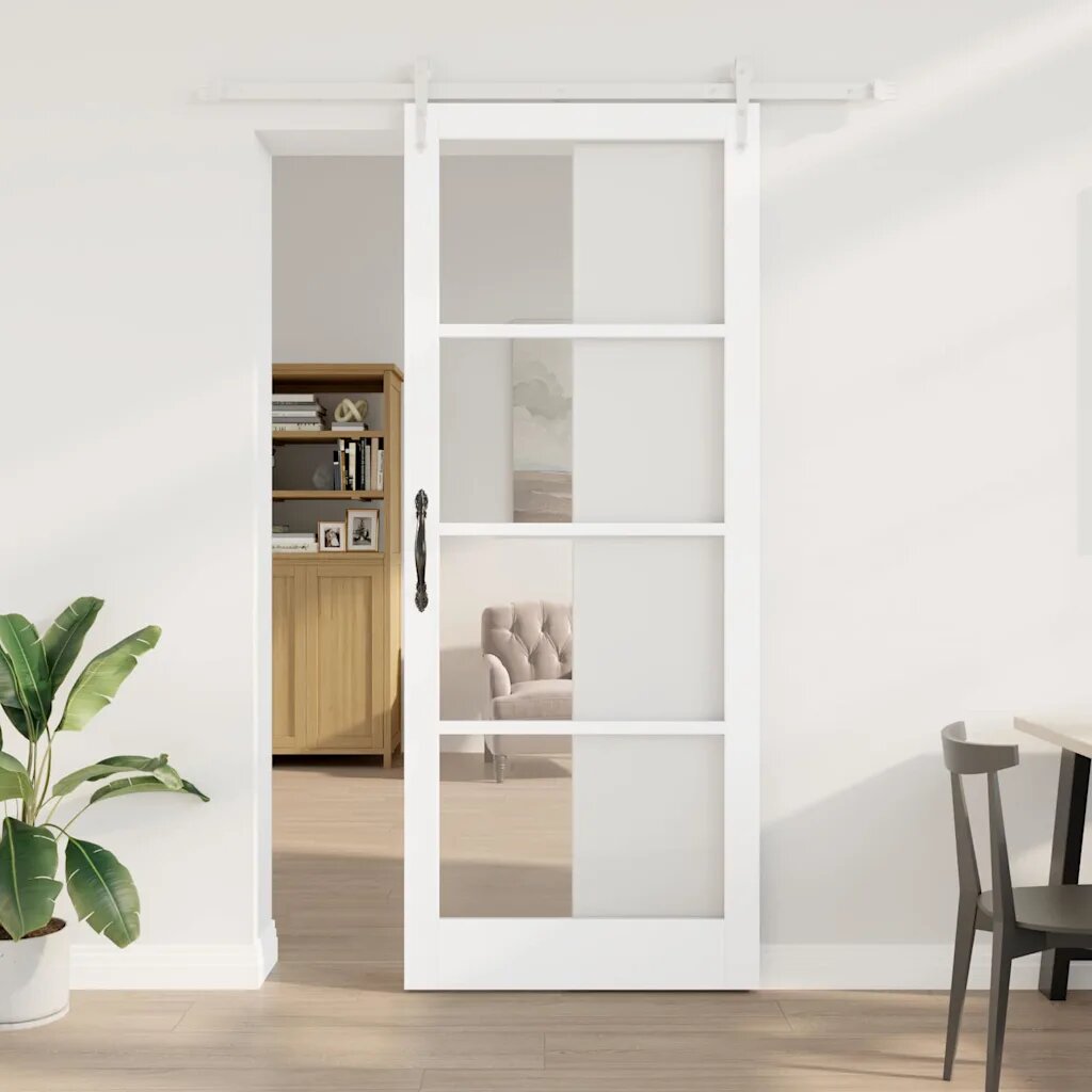 vidaXL Преплъзваща се врата 93 x 232 см Бяло