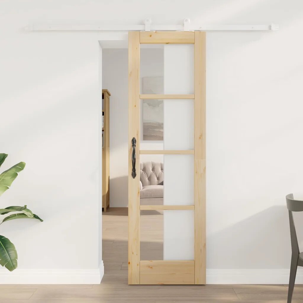 vidaXL Преплъзваща се врата ORKDAL 61 x 1985 см Натурално