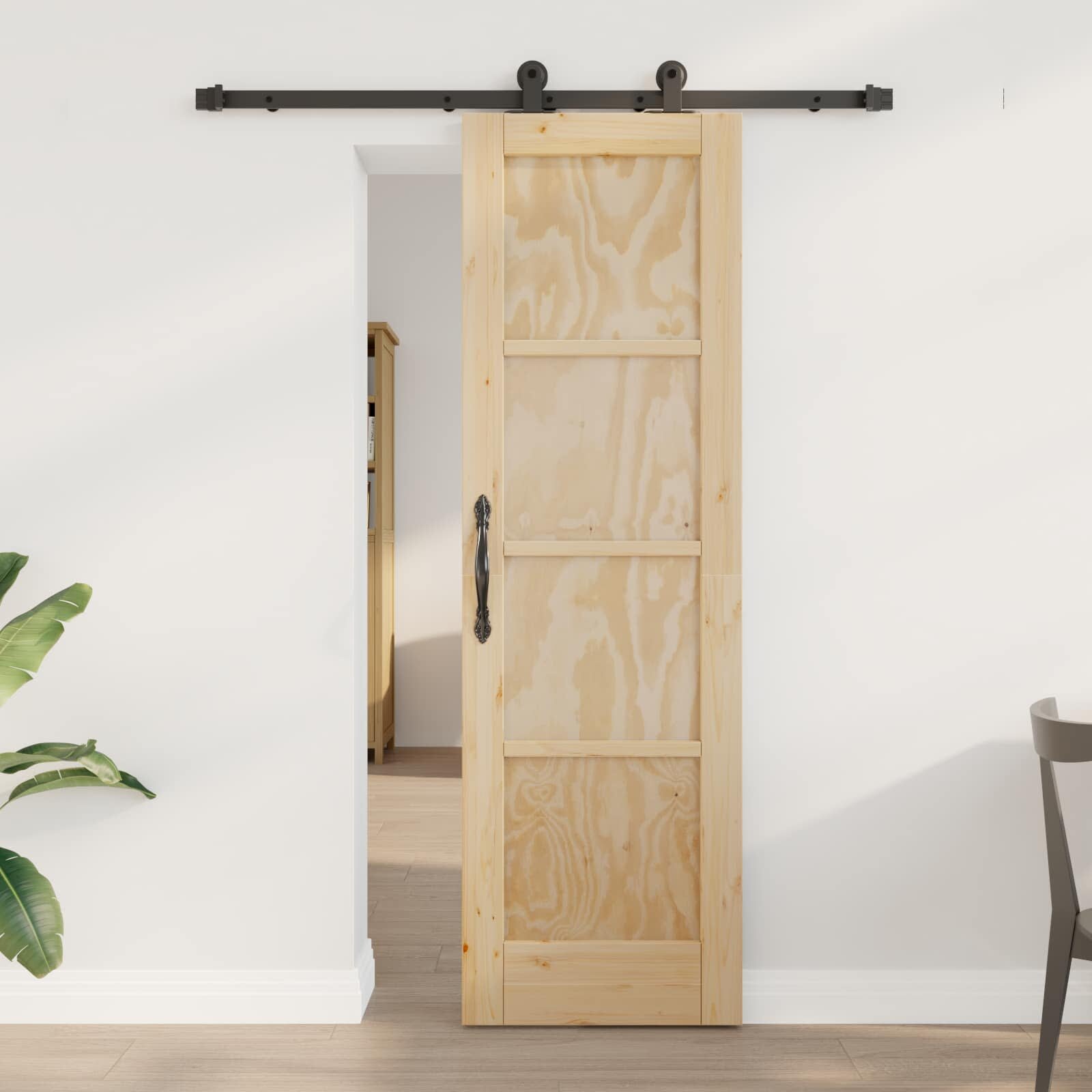 vidaXL Преплъзваща се врата ORKDAL 61 x 1985 см Натурално