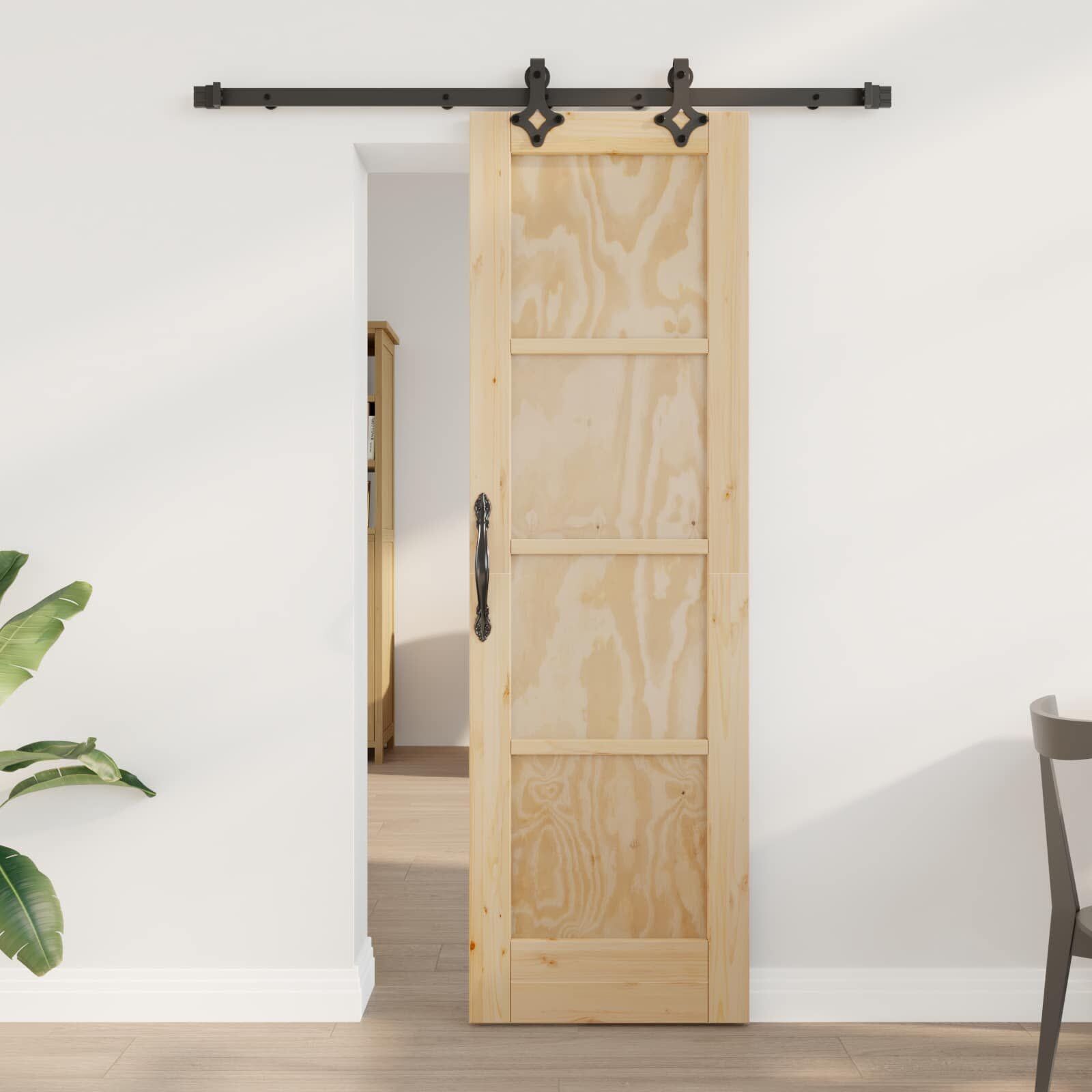 vidaXL Преплъзваща се врата ORKDAL 61 x 1985 см Натурално