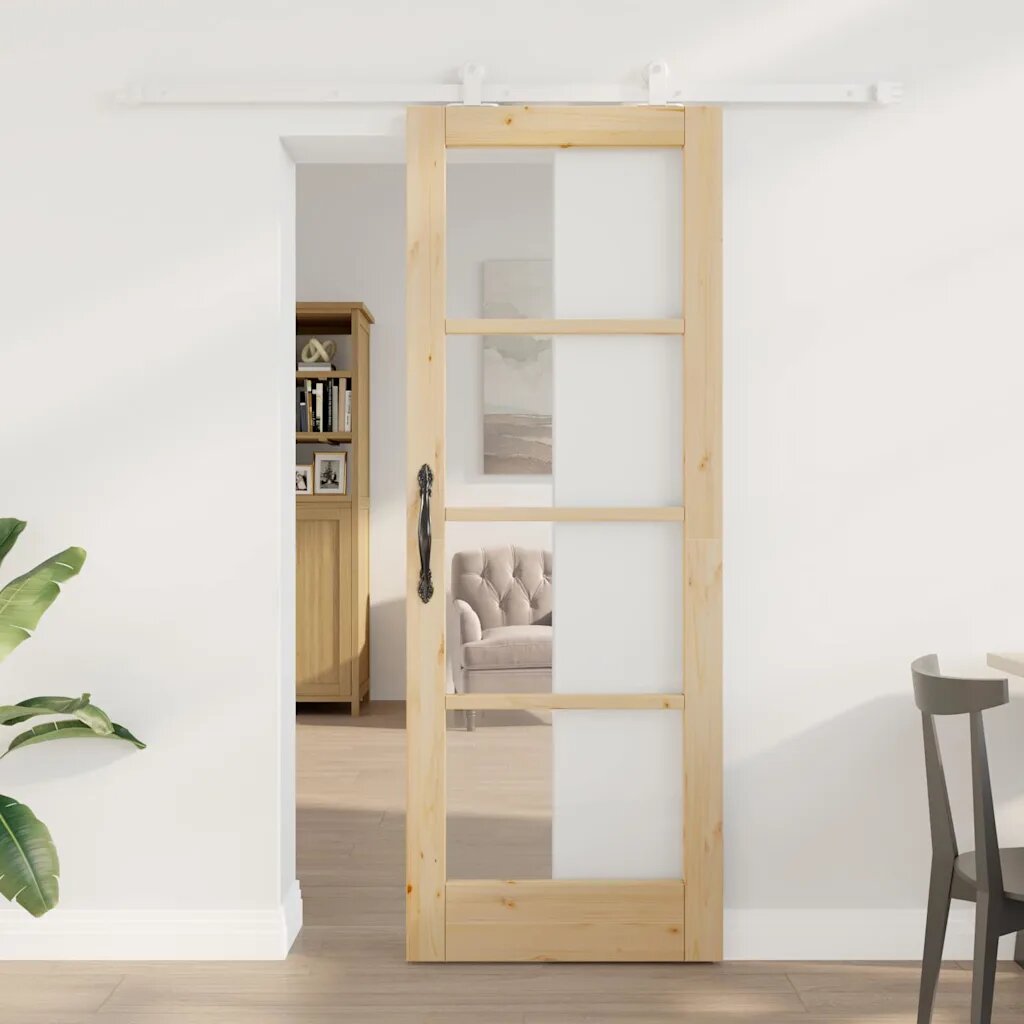 vidaXL Преплъзваща се врата ORKDAL 735 x 1985 см Натурално