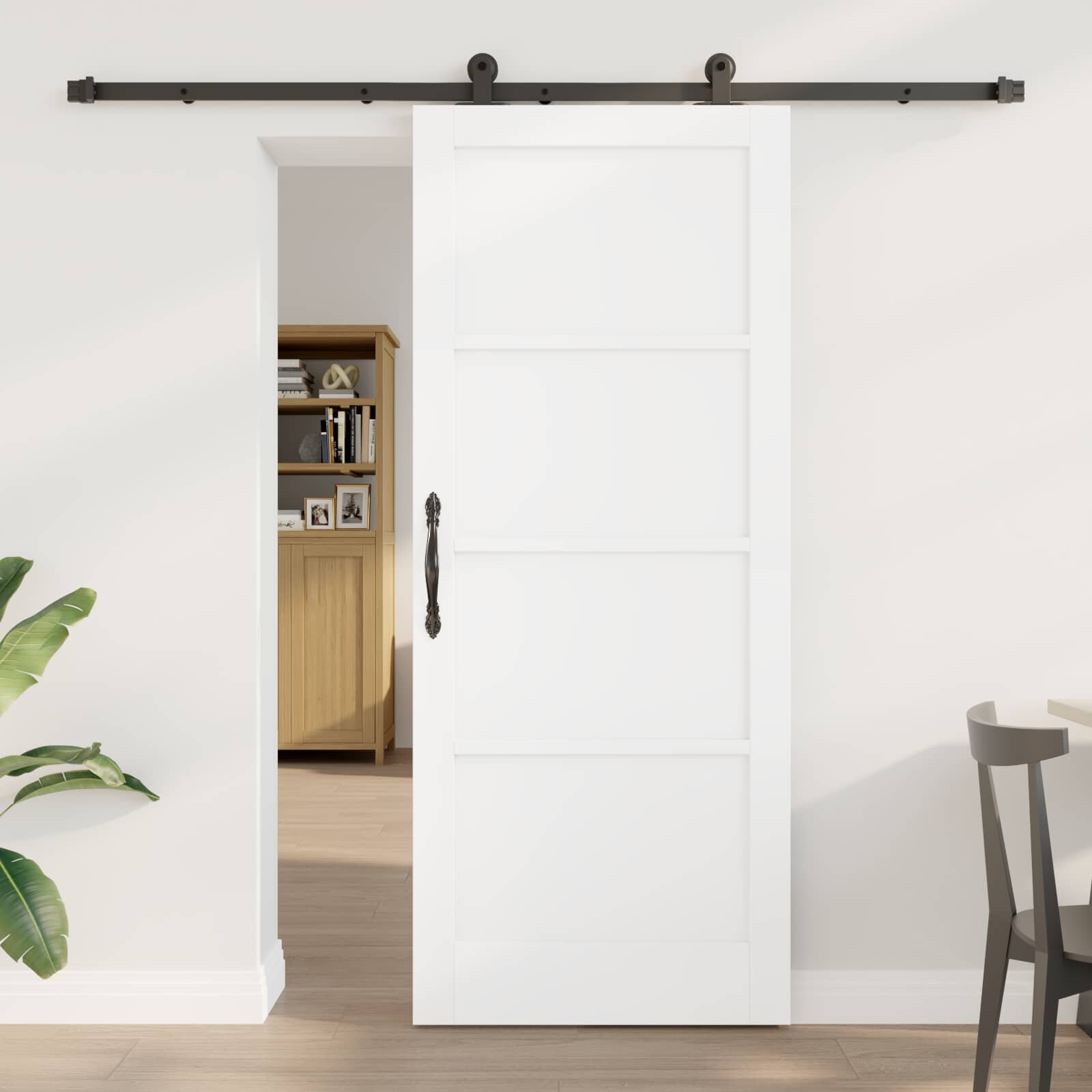 vidaXL Преплъзваща се врата ORKDAL 83 x 202 см Бяло
