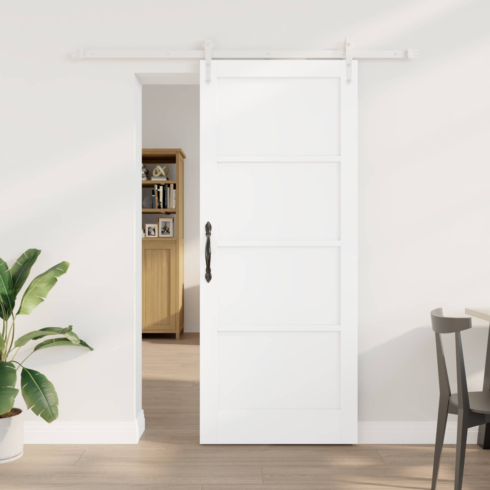 vidaXL Преплъзваща се врата ORKDAL 83 x 202 см Бяло