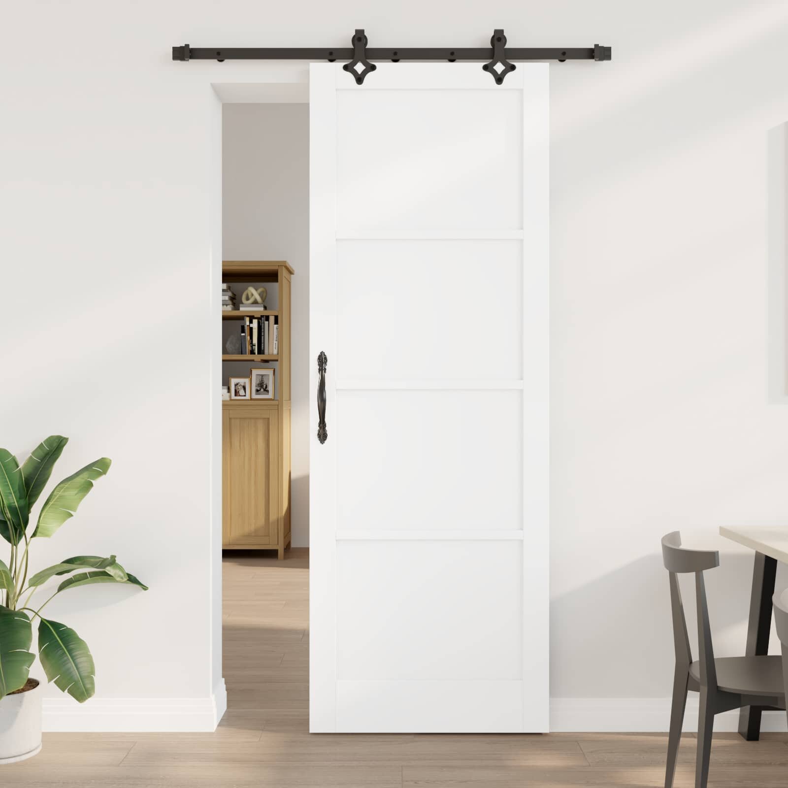 vidaXL Преплъзваща се врата ORKDAL 83 x 232 см Бяло