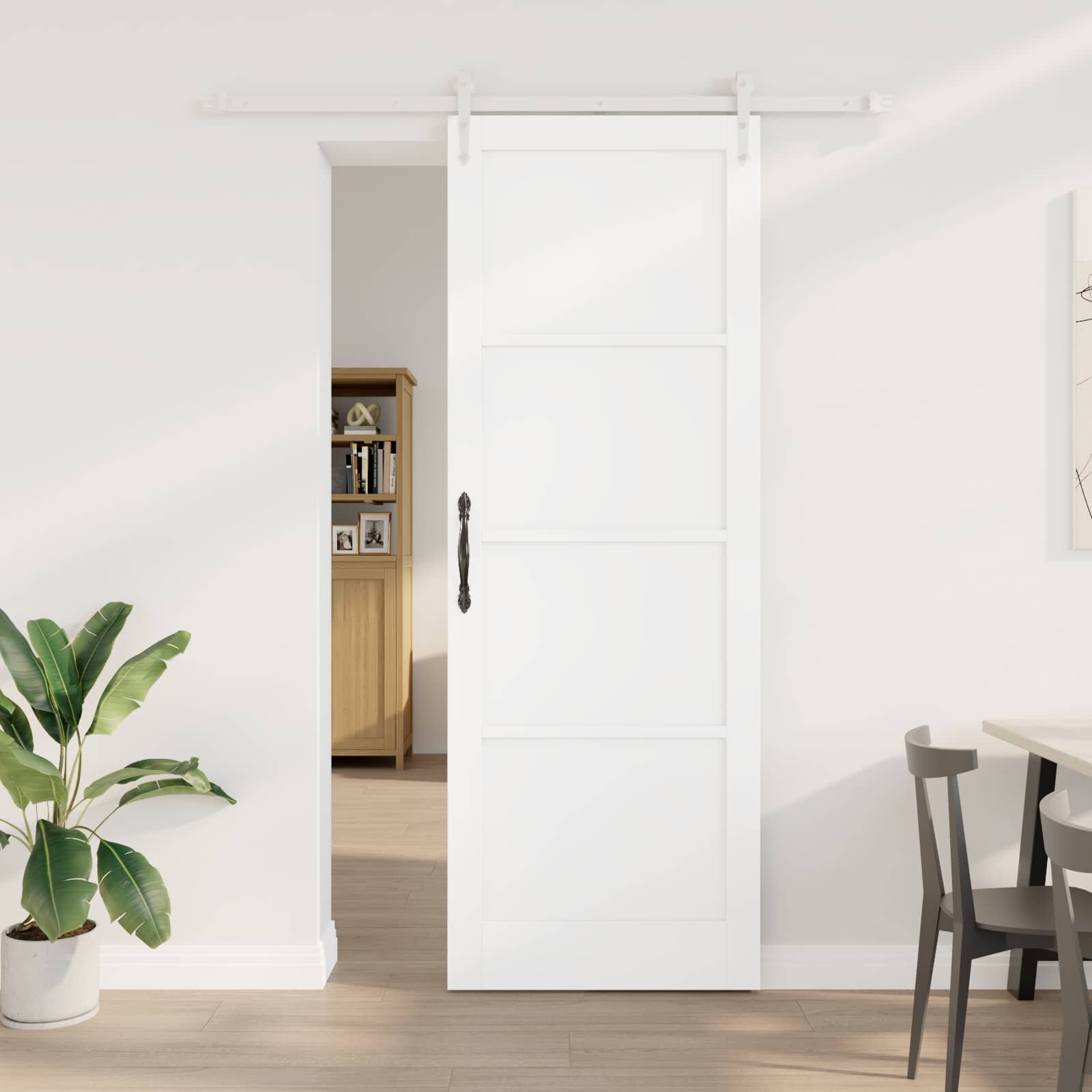 vidaXL Преплъзваща се врата ORKDAL 83 x 232 см Бяло