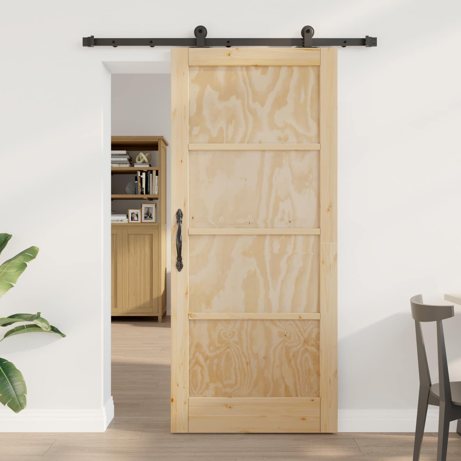 vidaXL Преплъзваща се врата ORKDAL 86 x 1985 см Натурално